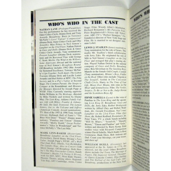 Funny Thing Happened on Way to Forum Playbill July 1996 Nathan Lane Sondheim - Picture 8 of 9